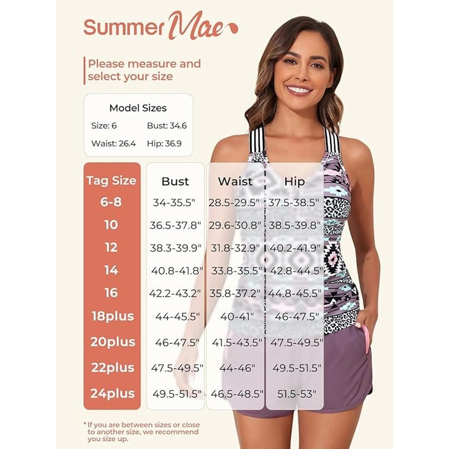 Summer Mae Women’s Modest Tankini Floral Swimsuit Dress– Small – NWT