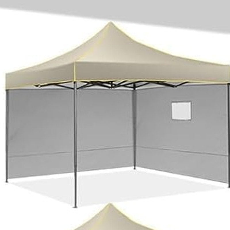 COBIZI 10x10 Heavy Duty Pop-Up Canopy Tent – Khaki, 4 Removable Sidewalls, Waterproof, Portable Bag