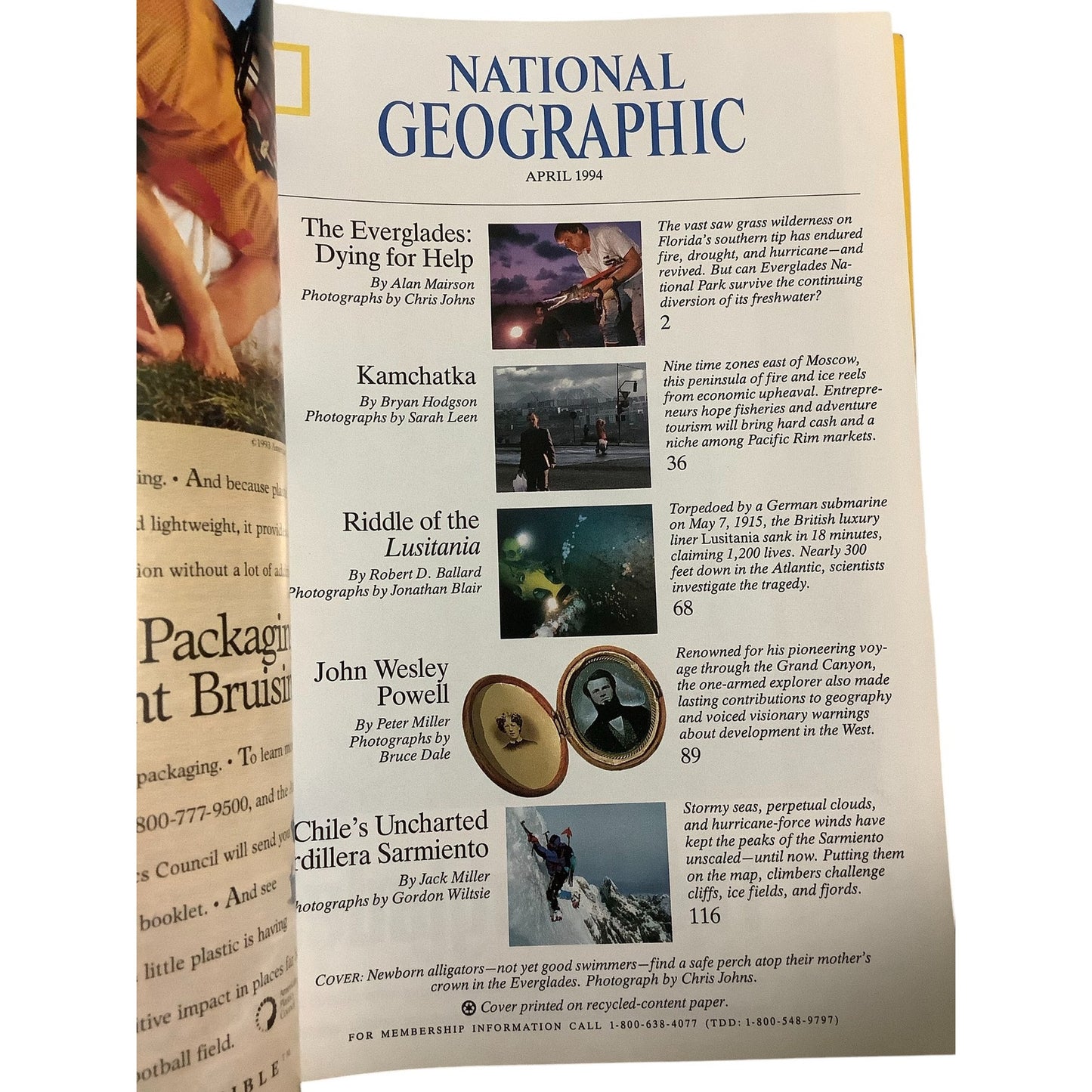 National Geographic Magazine April 1994 Vol.185, No.4, Kamchatka, Lusitania ...