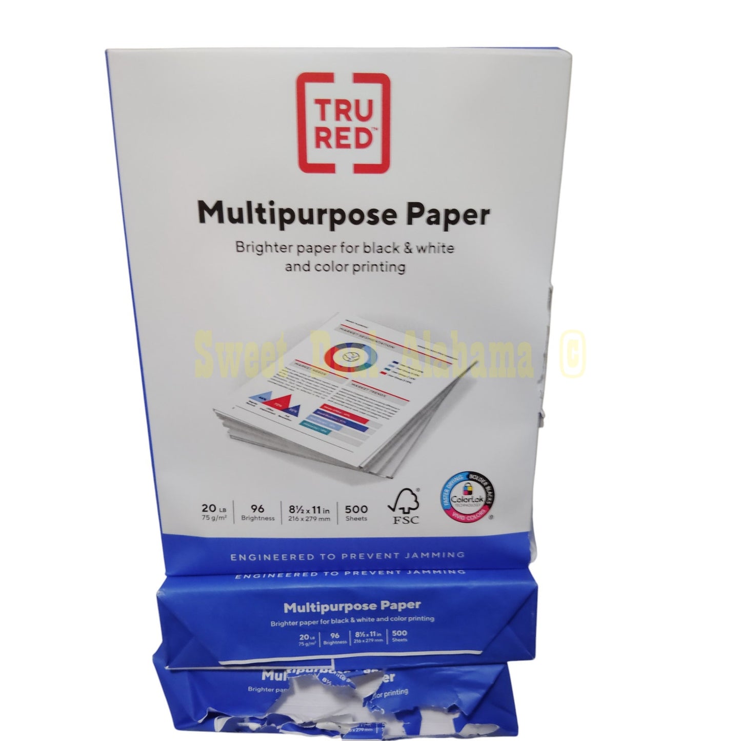 3 Reams, 1500 Pages, TRU RED 8.5 X 11 Multipurpose Paper, 20 Lbs., 96 Brightness