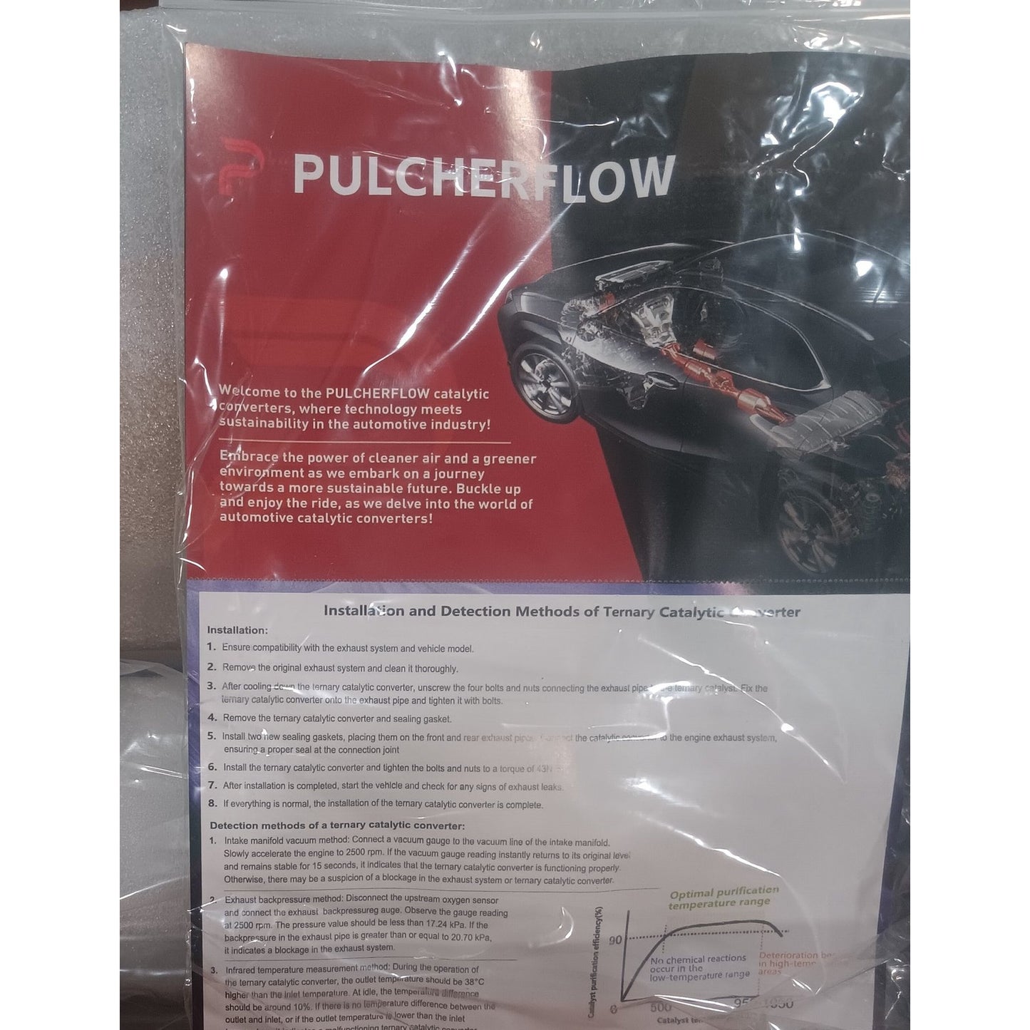 Pulcherflow N/JIE/D171022 Universal Catalytic Converter – EPA Compliant Stainless Steel, Flex Pipe