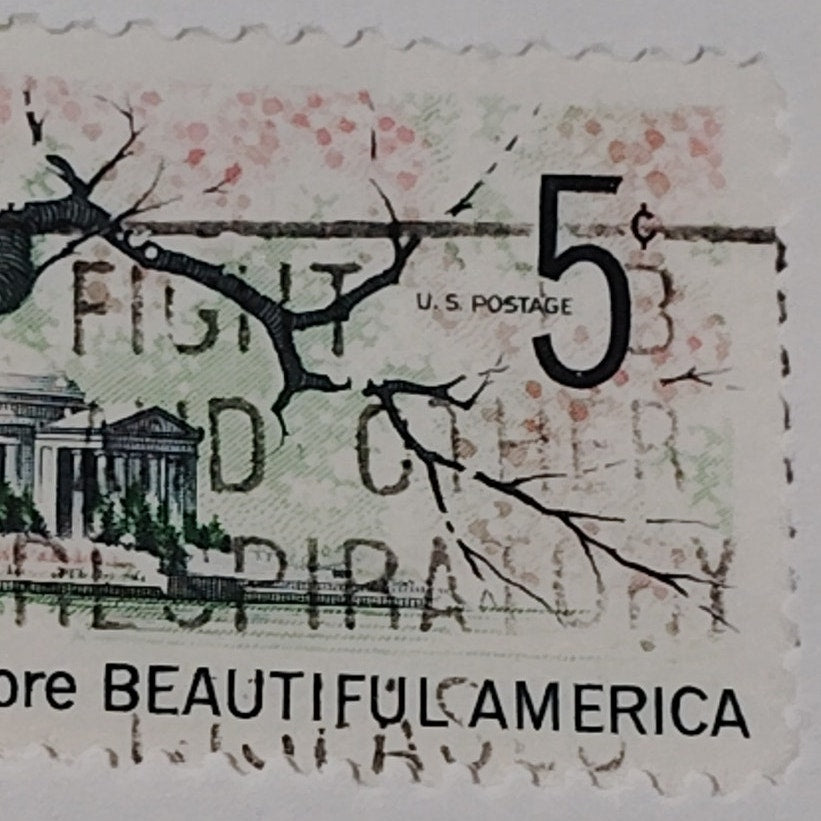 1966 Scott #1318 – 5¢ Plant for a More Beautiful America / Jefferson Memorial