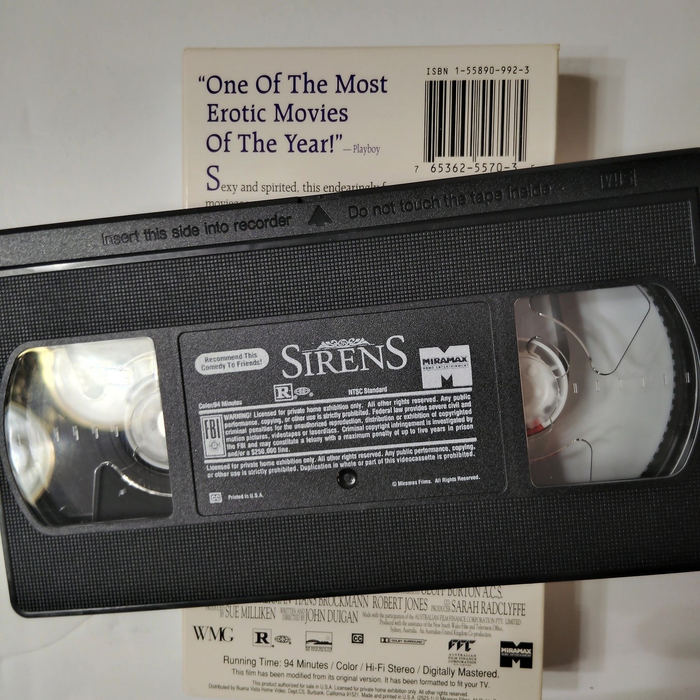Sirens VHS 1994 Hugh Grant Sam Neill Elle Macpherson Australian Comedy Drama