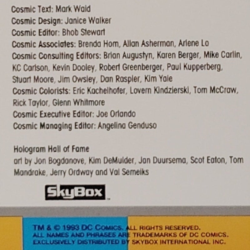 Skybox 1993 DC Flashback Checklist B, Card 150, DC Comics Series of 150 Cards