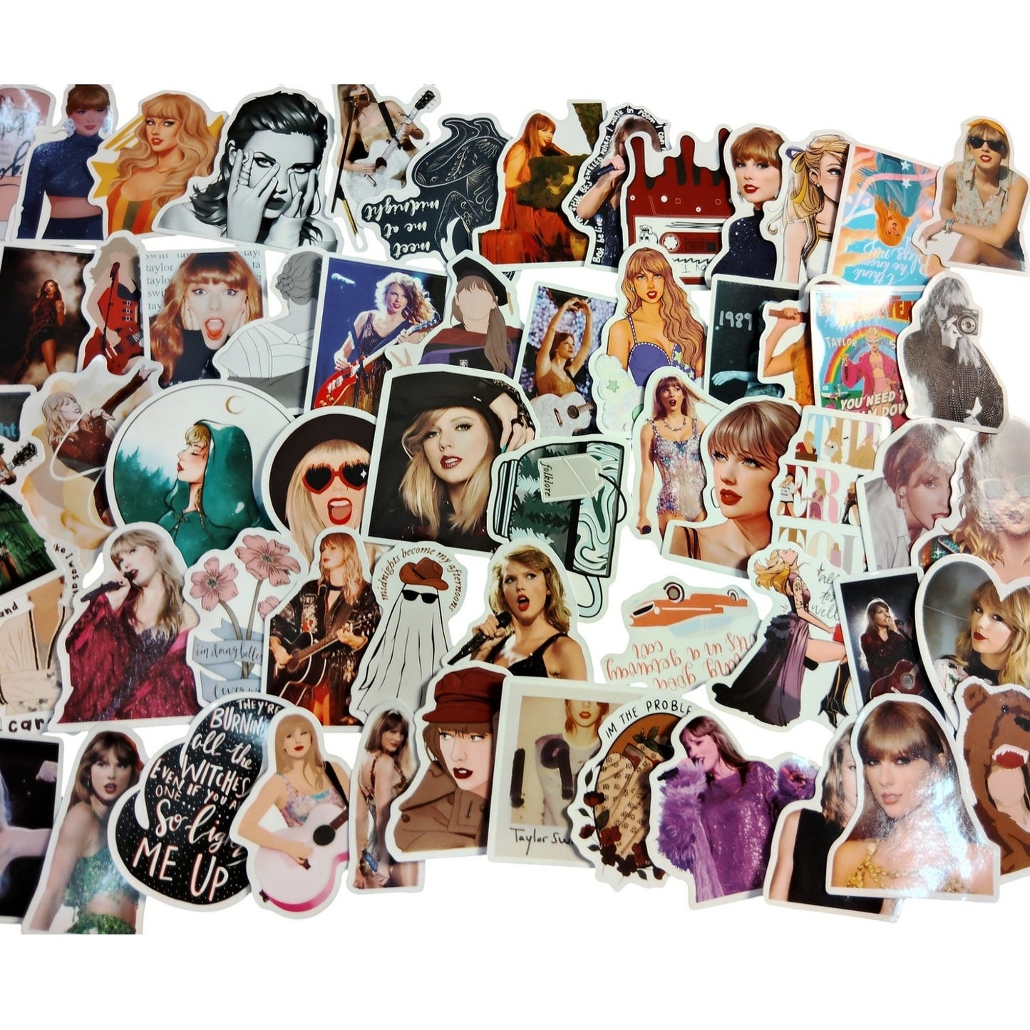 Lot of 100 Taylor Swift Assorted Stickers Pictured, Great for Scrapbooking & More