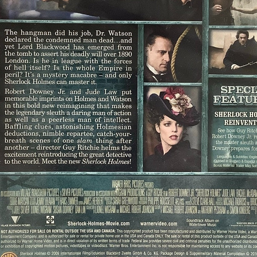 Sherlock Holmes (DVD, 2009) PG-13 128 Minutes of Crime Drama