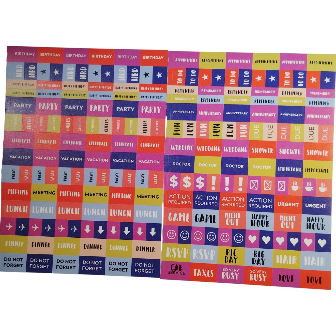 156 Calendar Stickers on 2 Sheets, Great for Scrapbooking & More