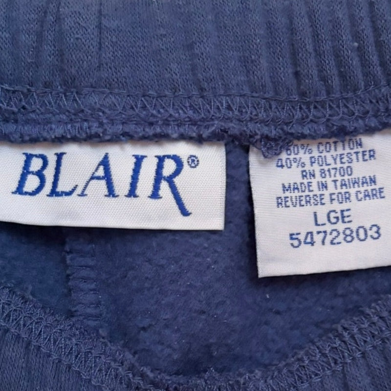Blair Women's Navy Fleece Sweatshirt & Sweatpants 2-Piece Set Size Large