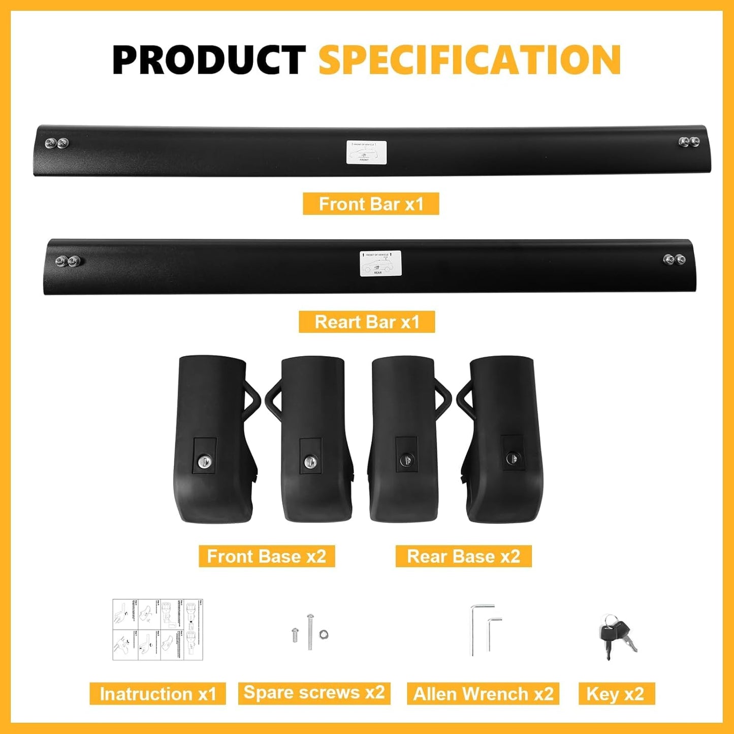 220lb Roof Rack Cross Bars for Ford Explorer 2020–2025 Lockable Aluminum Carrier