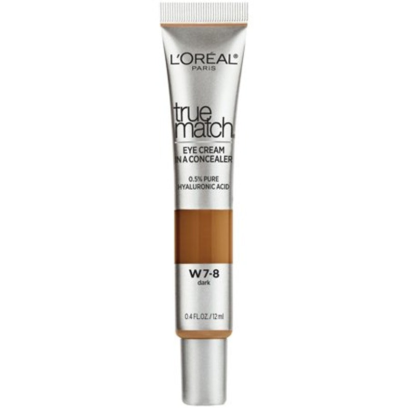 L'Oréal Paris True Match Eye Cream in a Concealer Dark W7-8 0.5% Hyaluronic Acid