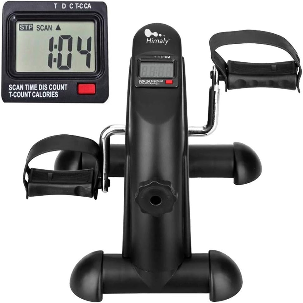 Mini Exercise Bike, Himaly Under Desk Bike Pedal Exerciser w/ LCD Display (Read)