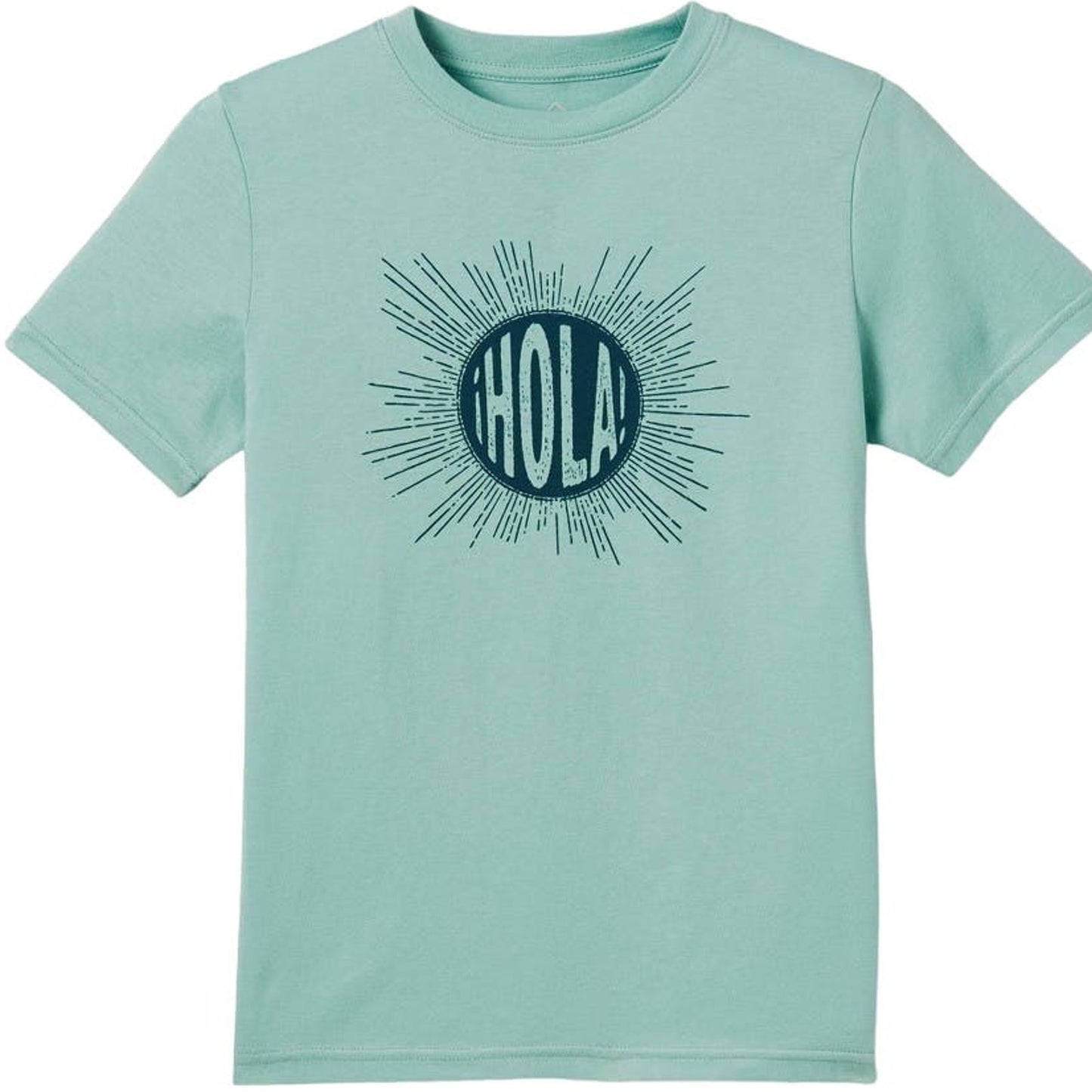 Kid's Sunburst ¡HOLA! Shirt, Size Large, Color: Blue/Mint, 100% Cotton Tee
