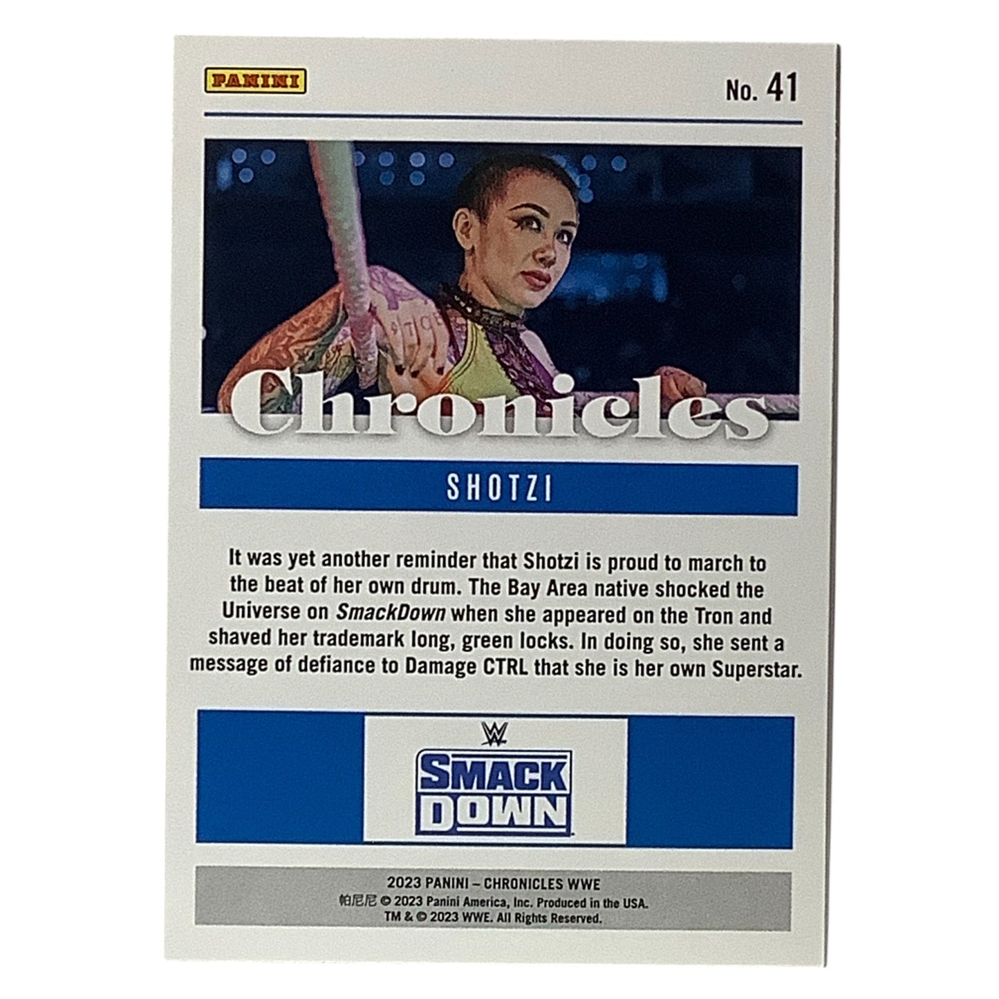 Shotzi, WWE Card 41, 2023 Panini -Chronicles WWE Collectors Card NM+