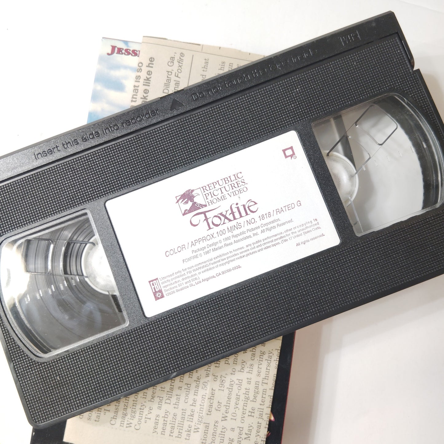 Foxfire VHS 1987 Tandy WonderWorks Family Drama w/ 1992 Article about Founder