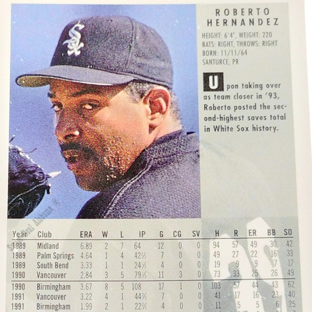 Roberto Hernandez, Chicago White Sox, #83, 1994 Fleer Baseball Collector's Card