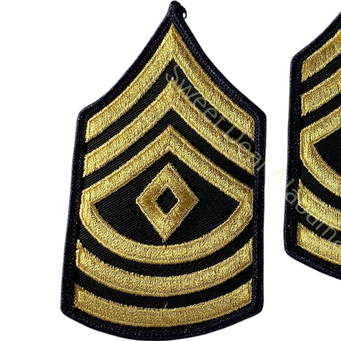 1 Set Army Embroidered Chevrons- 1st Sergeant, Uniform Patches 4-3/4"H x 2-5/8"W