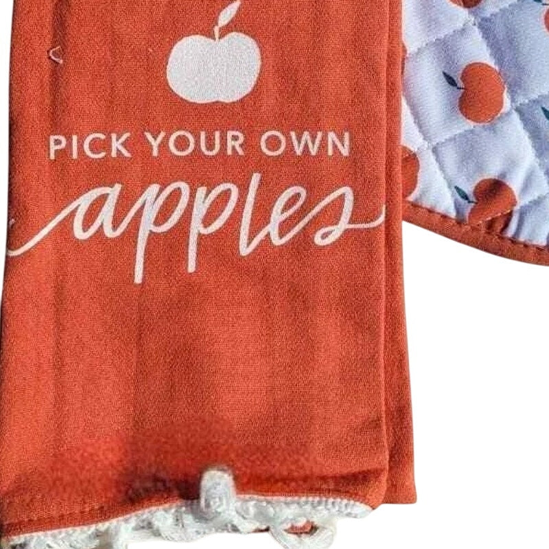 Kitchen Cotton Dish Towel & Pot Holder Set - PICK YOUR OWN APPLES