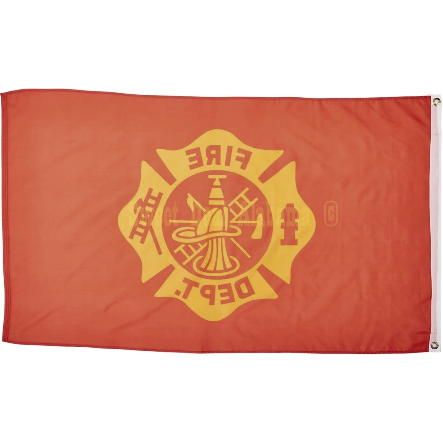 Fire Department Flag, 3 Ft. x 5 Ft. 100D Poly Flag, Brass Grommets