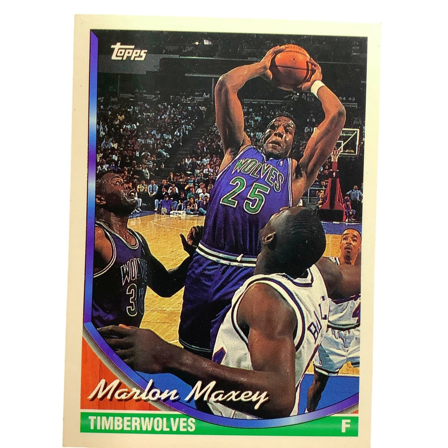 Marlon Maxey, Minnesota Timberwolves, 1993 Topps Collector's Card 168, EXC