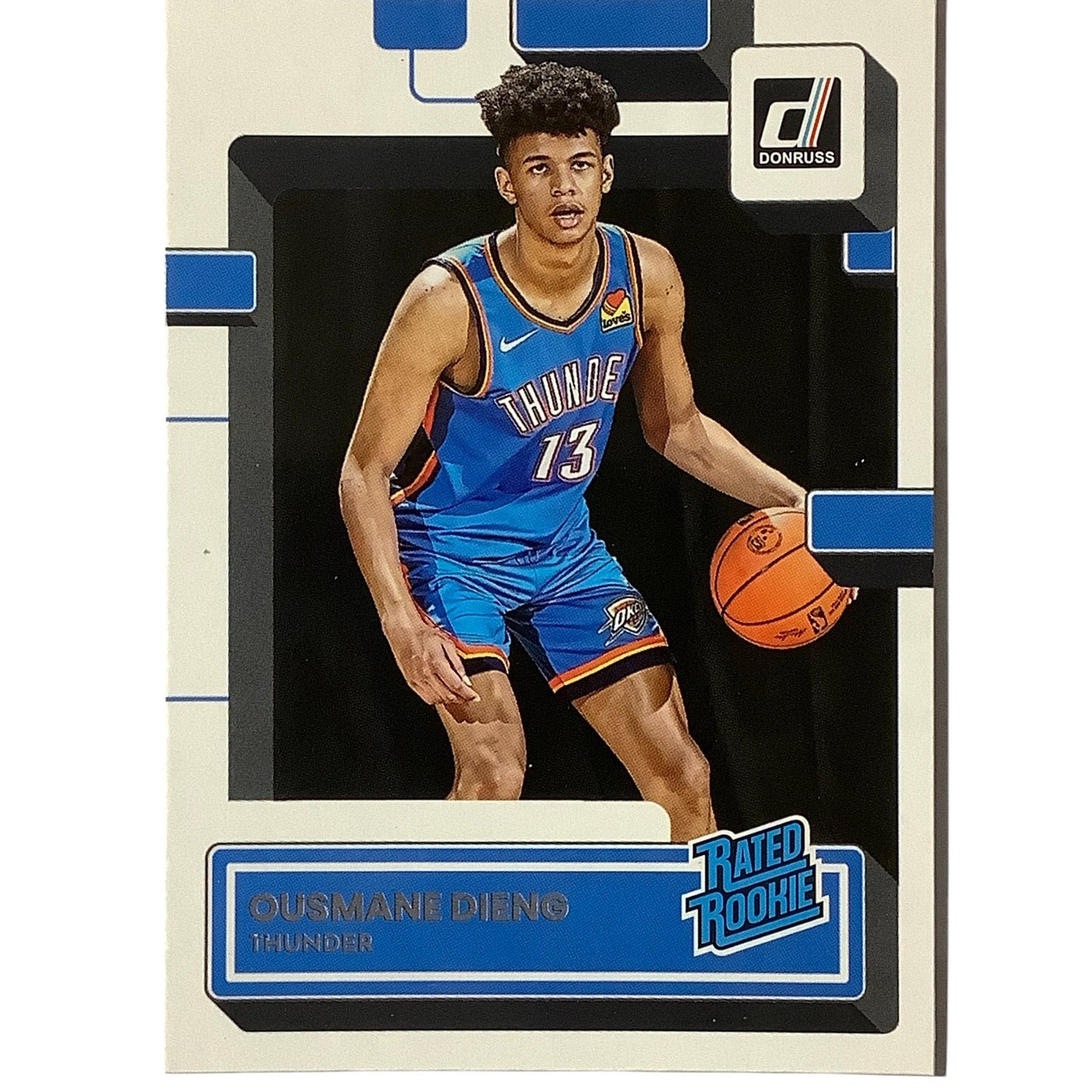 Ousmane Dieng (Rated Rookie), OKC Thunder, Card #211, 2022-23 NBA Panini-Donruss