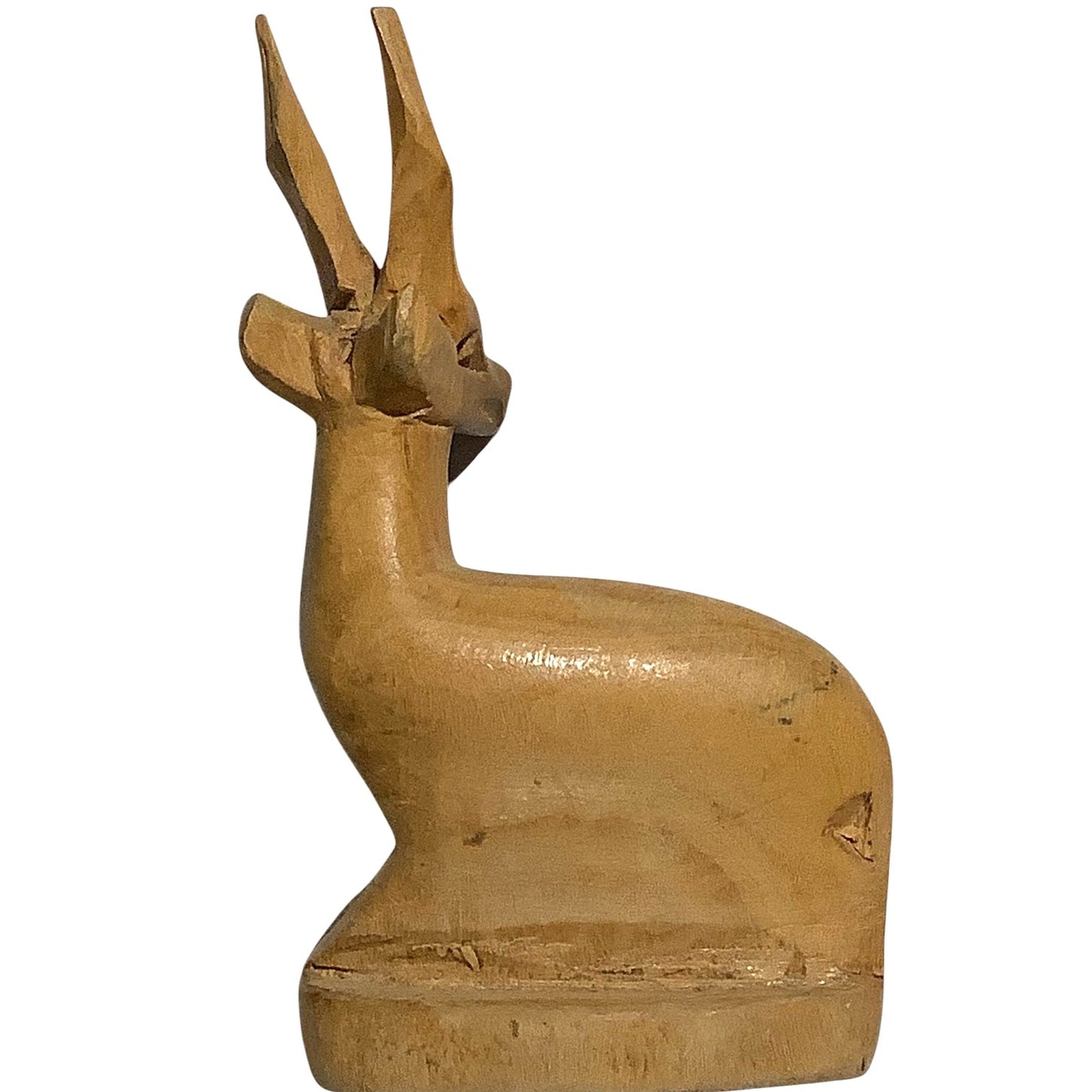 Hand Carved Wooden African Gazelle Antelope Impala 4"H x 2.5"W Figurine