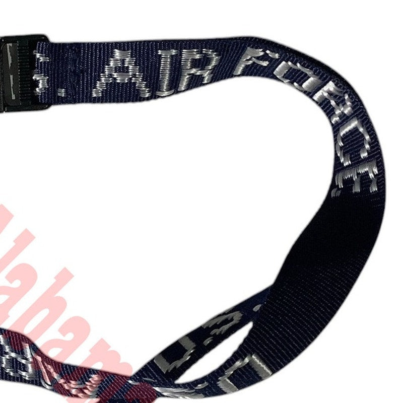 US Air Force Embroidered Lanyard, 3/4"W, Keyring, Key Chain, Blue w/ White Text