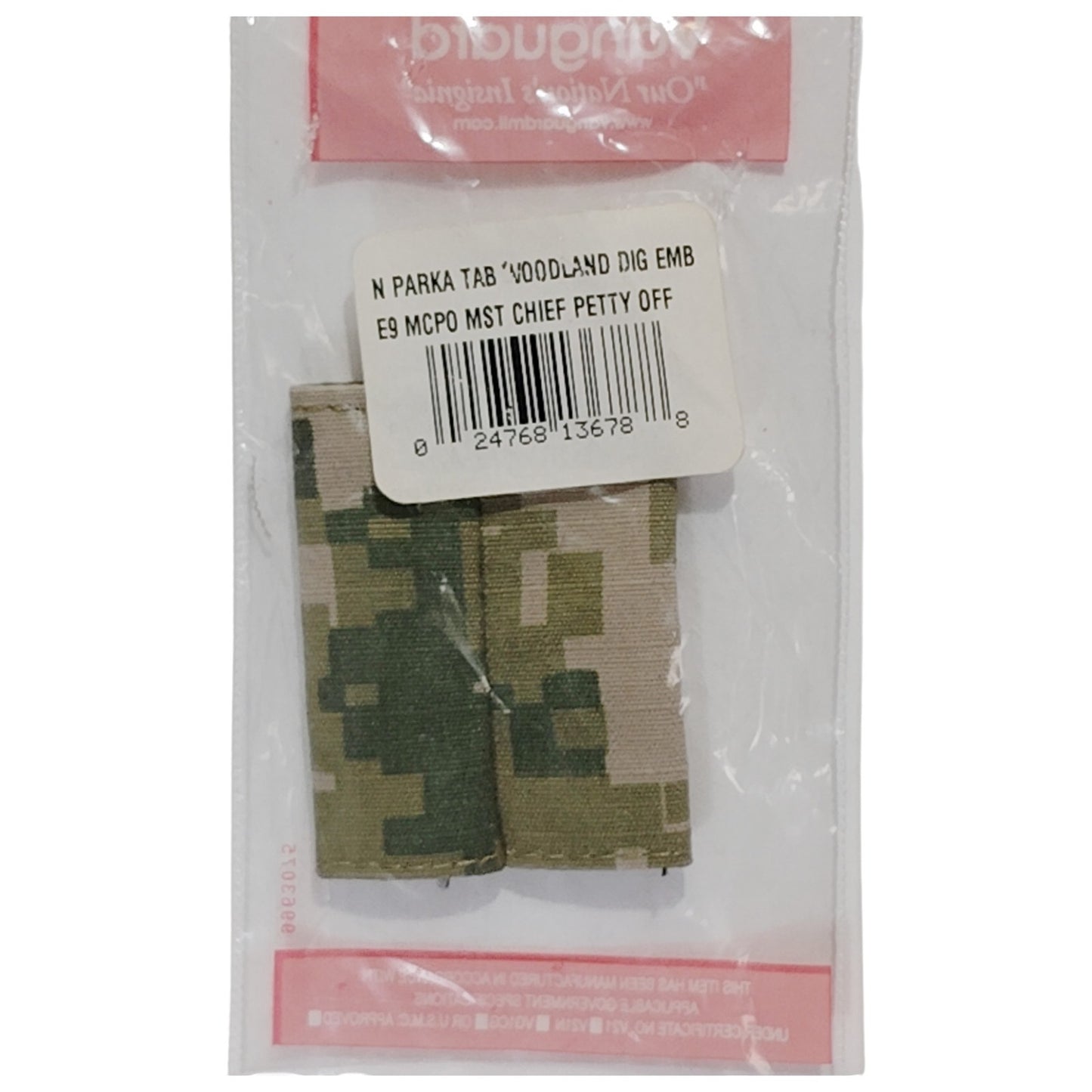 Navy Parka Tab Device Woodland Digital Embroidered E9 Master Chief Petty Officer