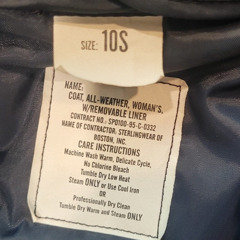 Women's All-Weather Trench Coat w/ Belt & Liner, Sterlingwear of Boston Size 10S