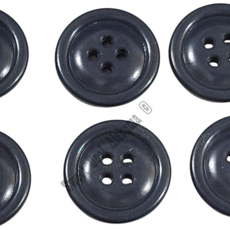 12 Dark Blue U.S. Navy 4-Hole Coat Buttons, 13/16"D, 32 Ligne, 1 Dz., Plastic