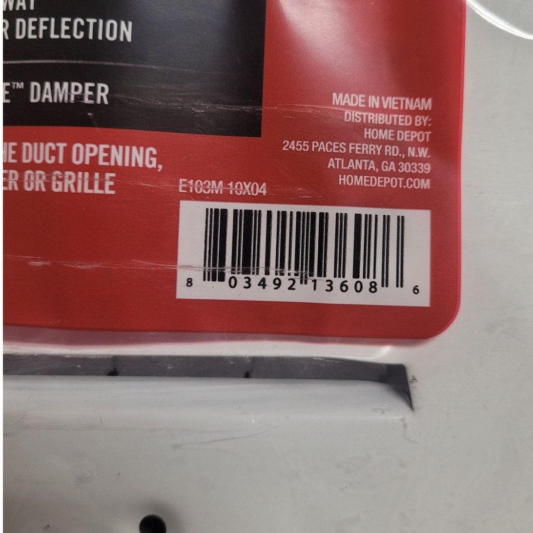 10" x 4" 3-Way Wall/Ceiling Register, White (OD 11.75"L x 5.75"H)