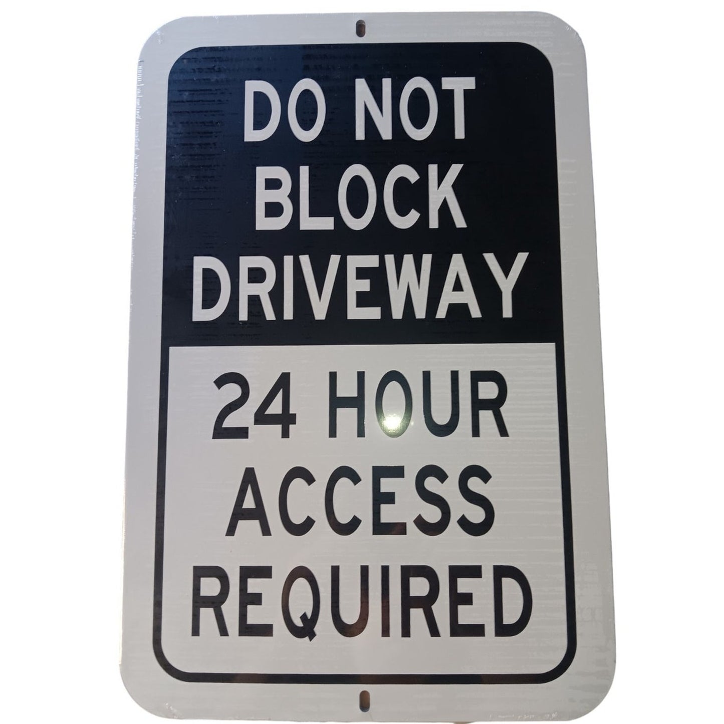 3-PK Aluminum Do Not Block Driveway Signs 18"H x 12"W Commercial-Residential Use
