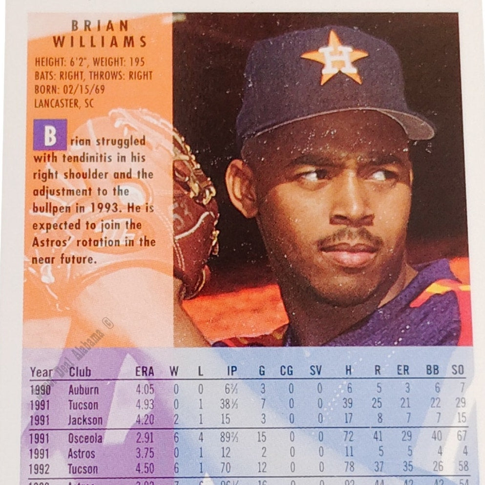 Brian Williams, Houston Astros, #503, 1994 Fleer Baseball Collector's Card