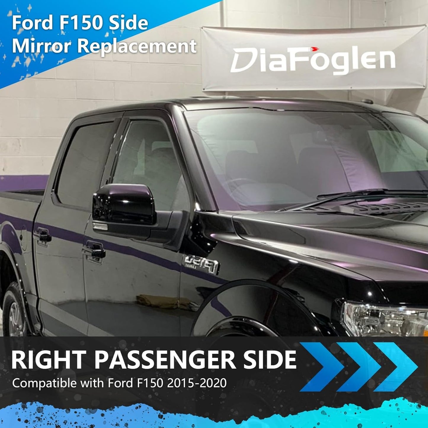 Passenger Side Mirror for Ford F-150 2015–2020 – 10-Pin, Heated, Signal, Puddle