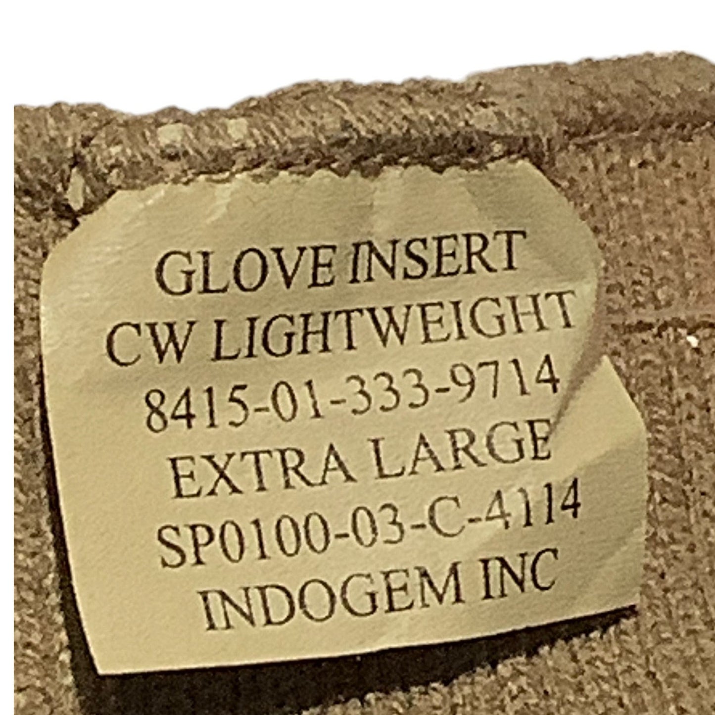 VTG 2003 Military Issue Cold Weather Glove Inserts, Large, NSN: 8415-01-333-9714