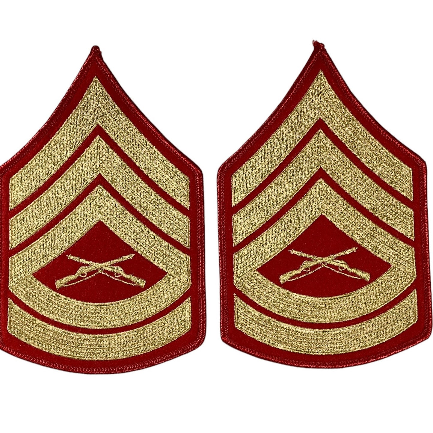 1 Set- US Marine Corps Gunnery Sergeant, Gold/Red, 5-3/4"H x 3-3/4"W
