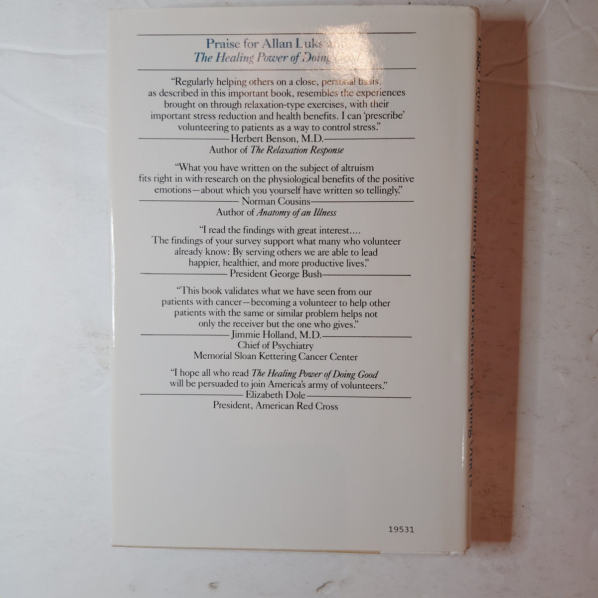 The Healing Power of Doing Good - Allan Luks - 1991 Hardcover Like New