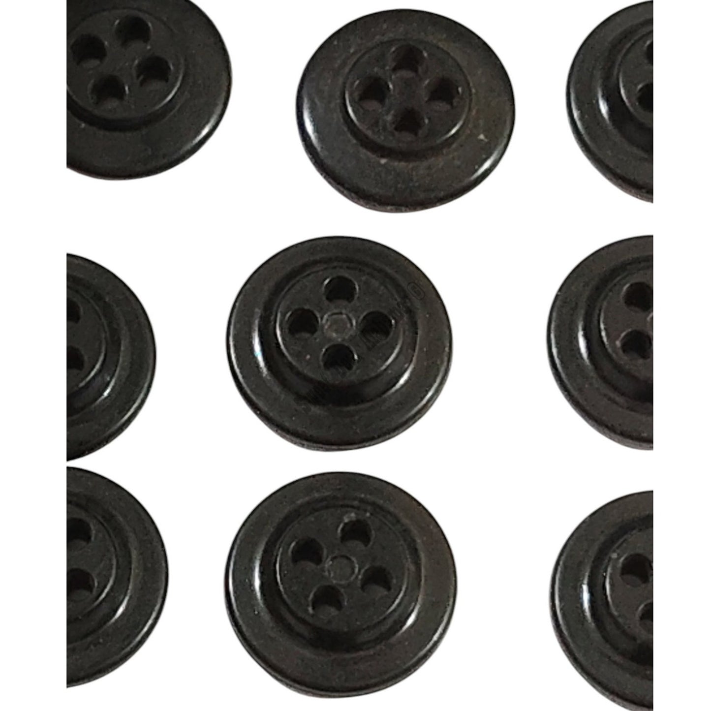 10 Black 4-Hole Navy Anchor 27 Ligne (5/8"D) Peacoat Replacement Buttons