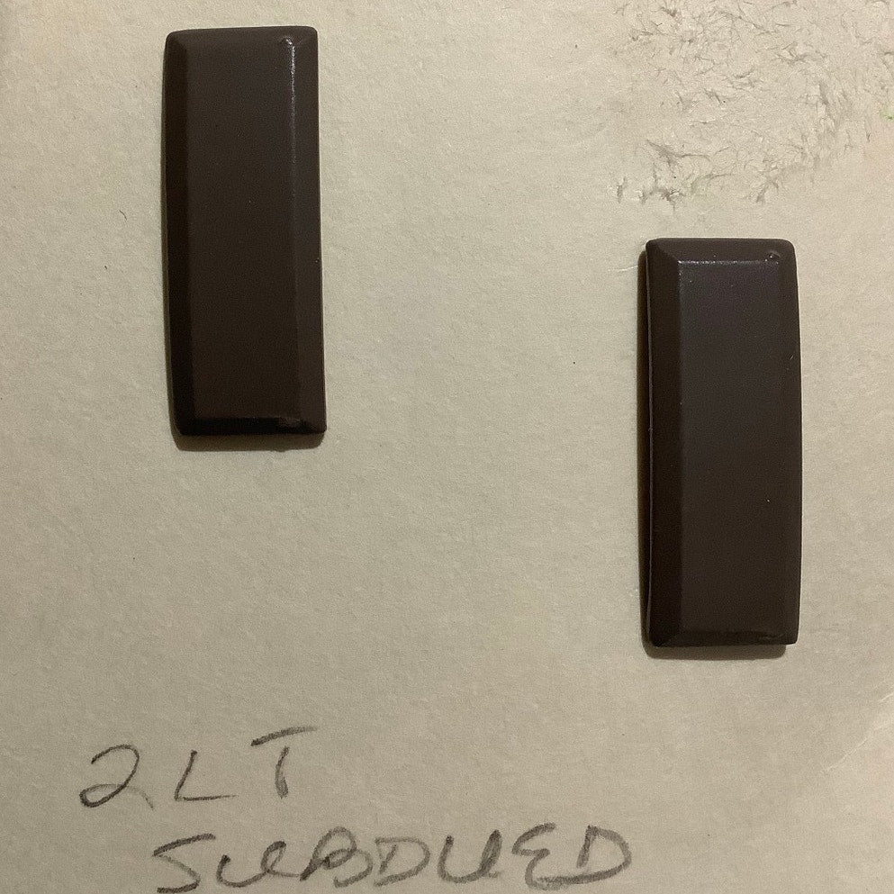 1 Set - 2nd Lieutenant Subdued Bars Insignia Pins- Vintage Military 1"x 3/8"
