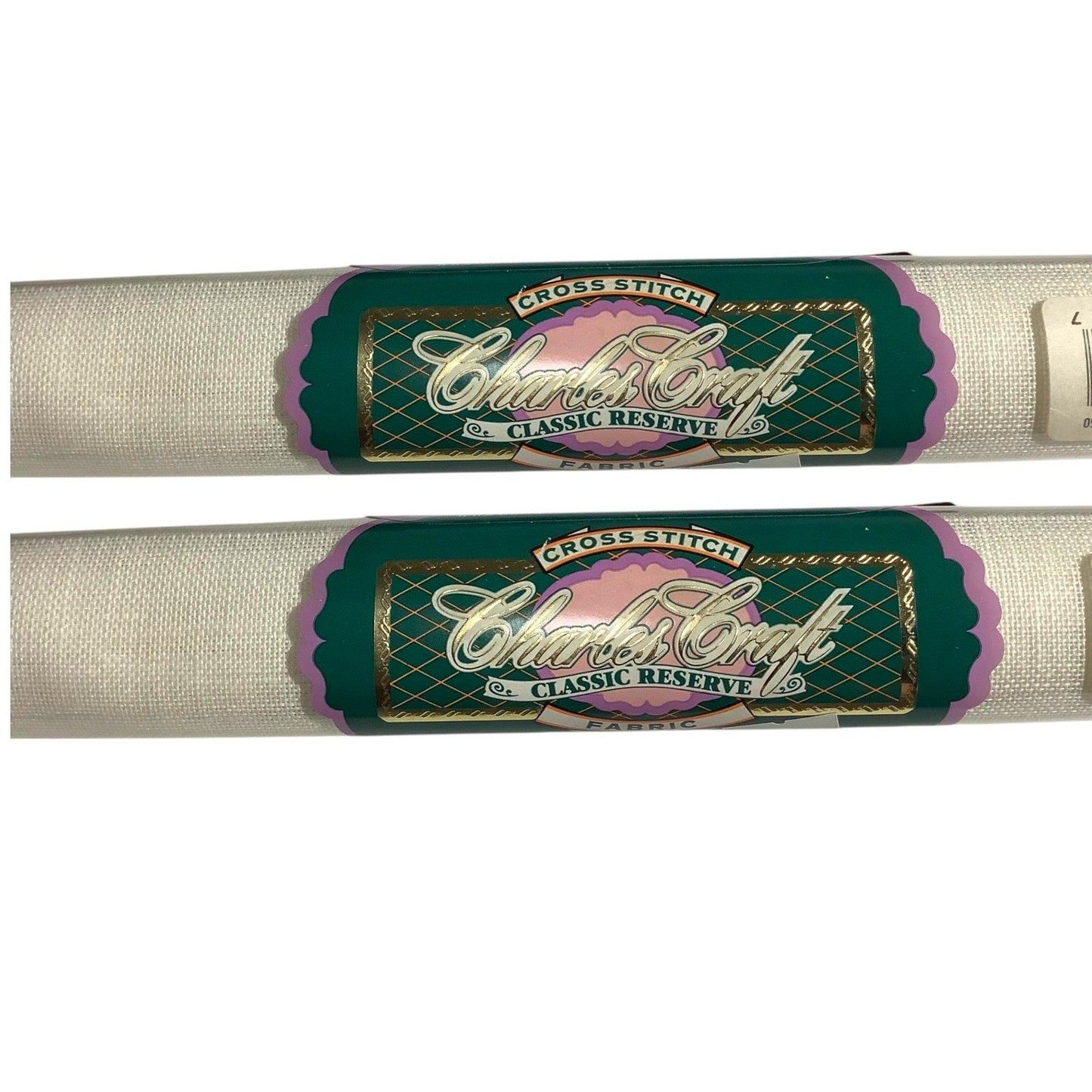 2 x Charles Craft 15" x 18" 28 CT. Cross-Stitch, 100% Irish Linen Fabrics, White