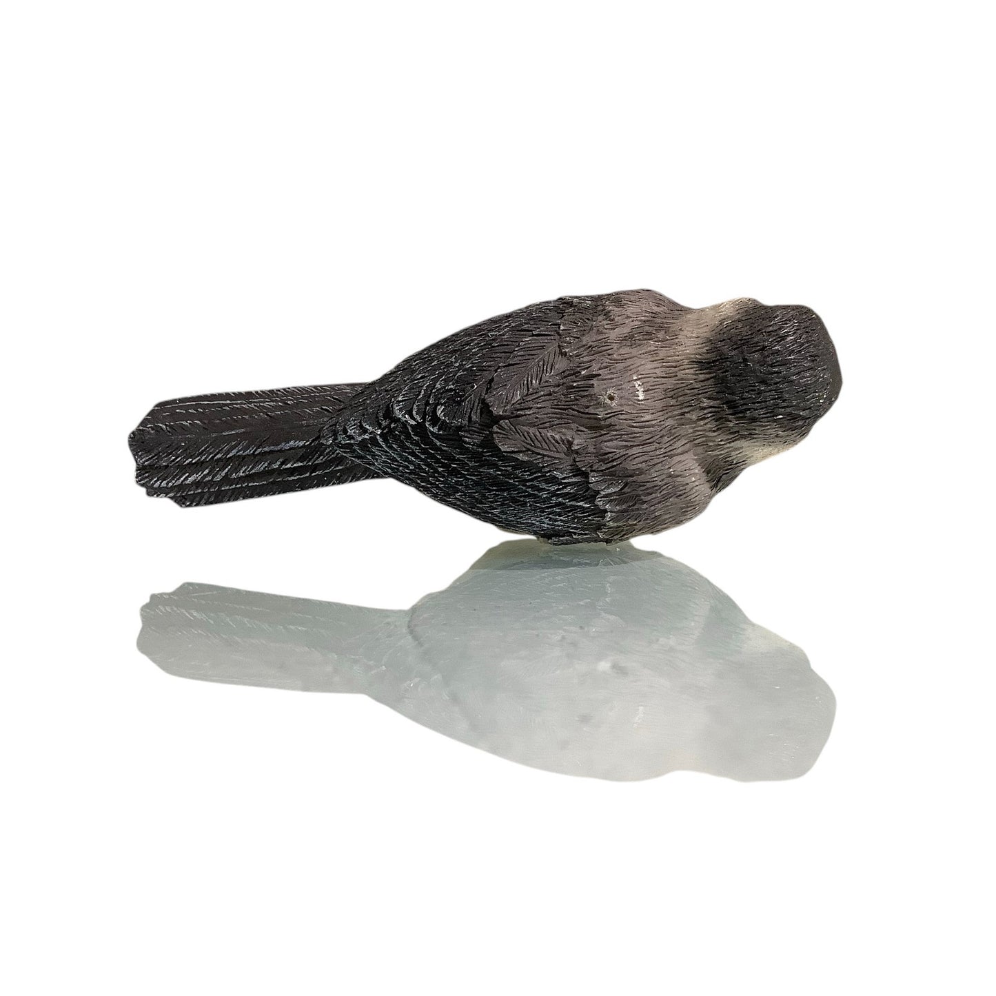 Vintage Miniature Black-Capped Chickadee Bird Figurine, 3"L x 1-1/8"W x 1-1/8"H
