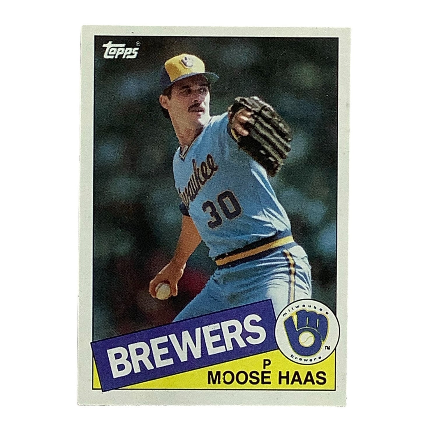 Moose Haas, Milwaukee Brewers, MLB, 1985 Topps Card 151, EX/NM