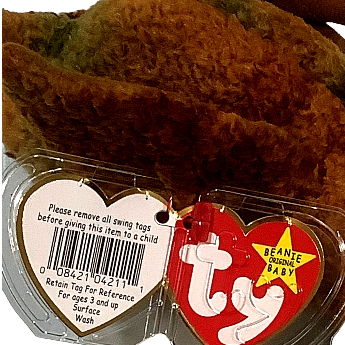 Ty Beanie Baby - BEAK the Kiwi Bird, MWMT'S, Born 2/3/98, Retired 12/23/99