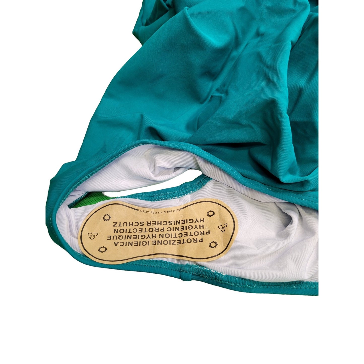 B2prity One Piece, Ruffle Cutout, Tummy Control V-Neck Wrap, Teal, SM (4-6)