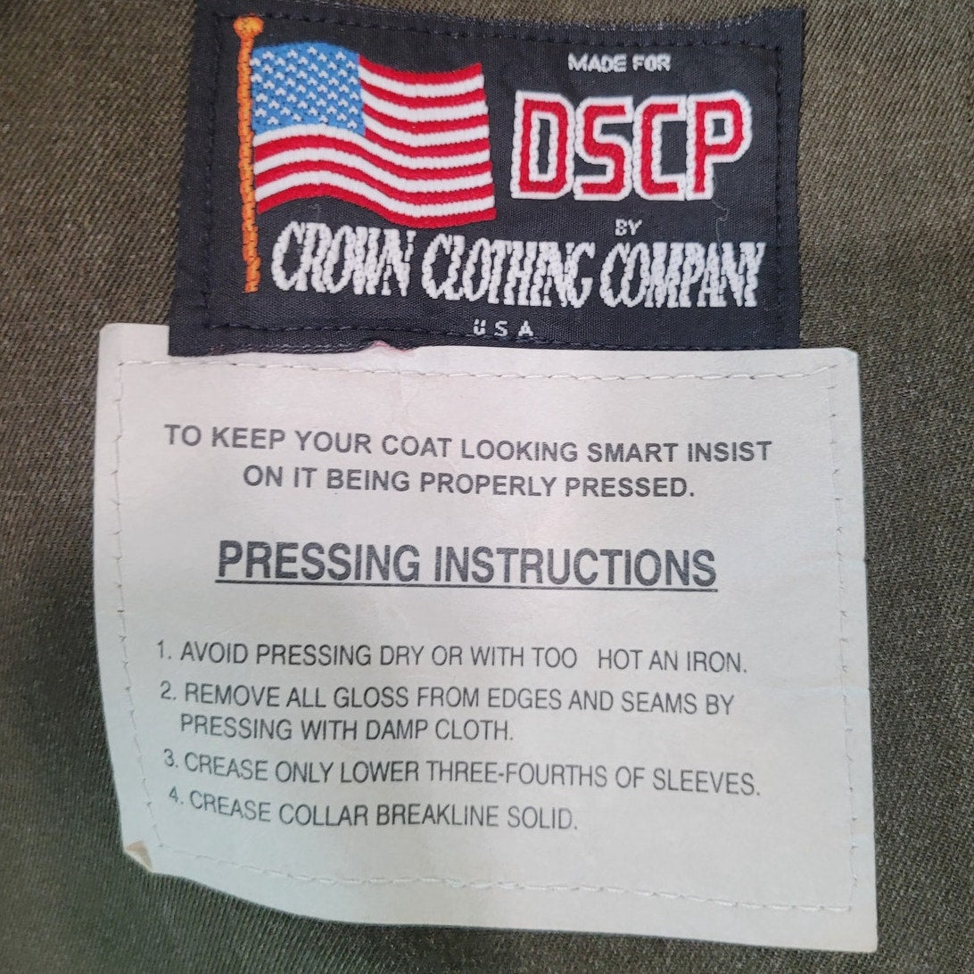 USMC Men’s Service Dress Coat – Shade 2212 Gabardine Green, Size 41S, Belted, Quarter Lined