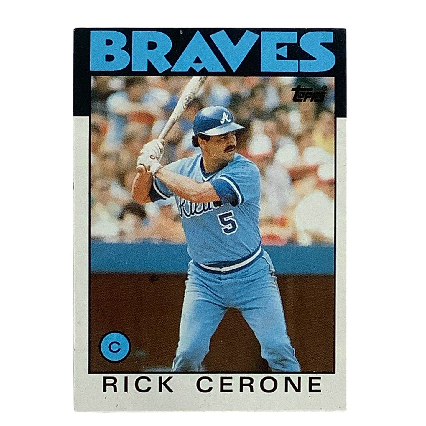 Rick Cerone, Atlanta Braves, MLB, Topps 1986, Card 747, EX/NM