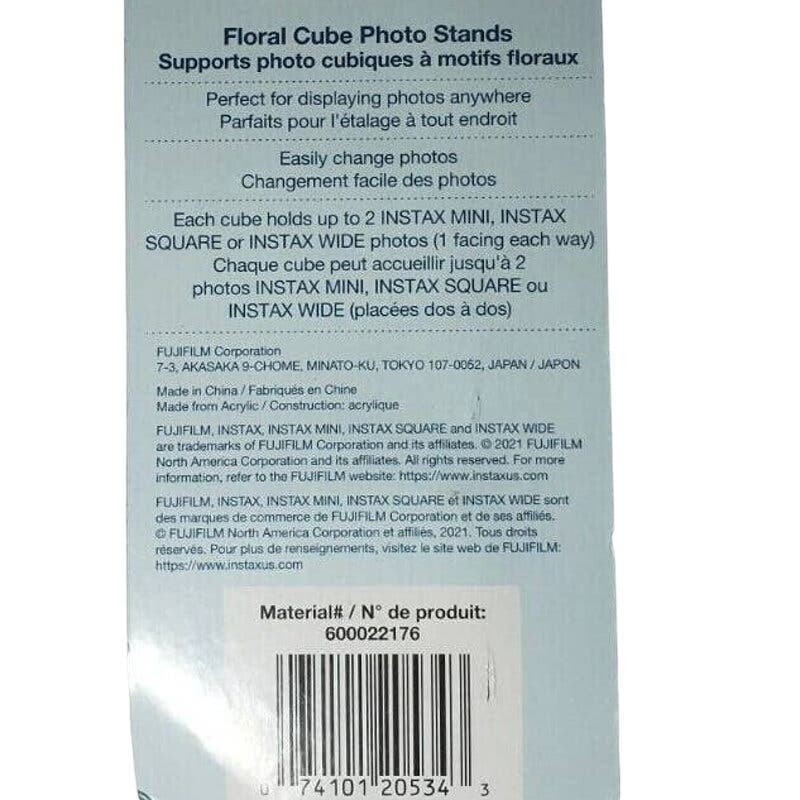FUJIFILM INSTAX Acrylic Floral Cube Photo Stands (2-Pack)
