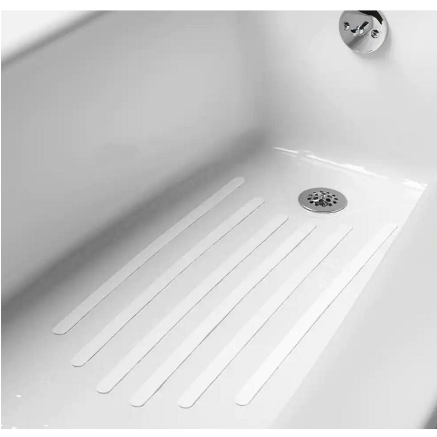 Glacier Bay Non Slip Tub Tread Strips in White (6-Pack), Showers, Tubs, Steps...