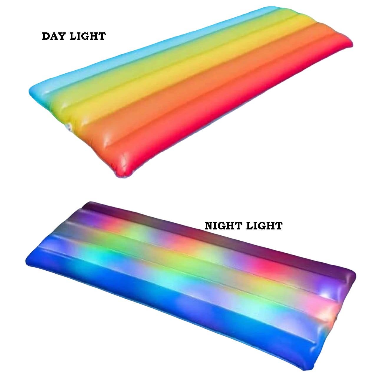 Pool Candy Illuminated 74" Rainbow Light Up Deluxe Pool Raft Float - Free Ship