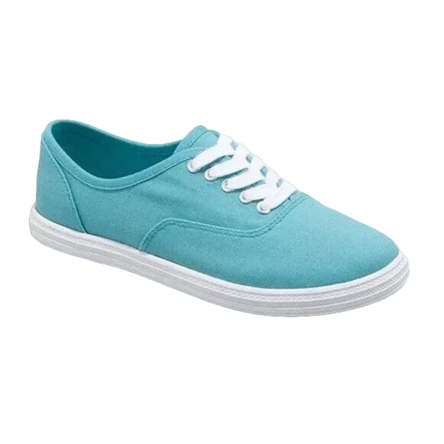 Women's Size 9 Lunea Lace-Up Canvas Sneakers - Turquoise Blue + Free Shipping