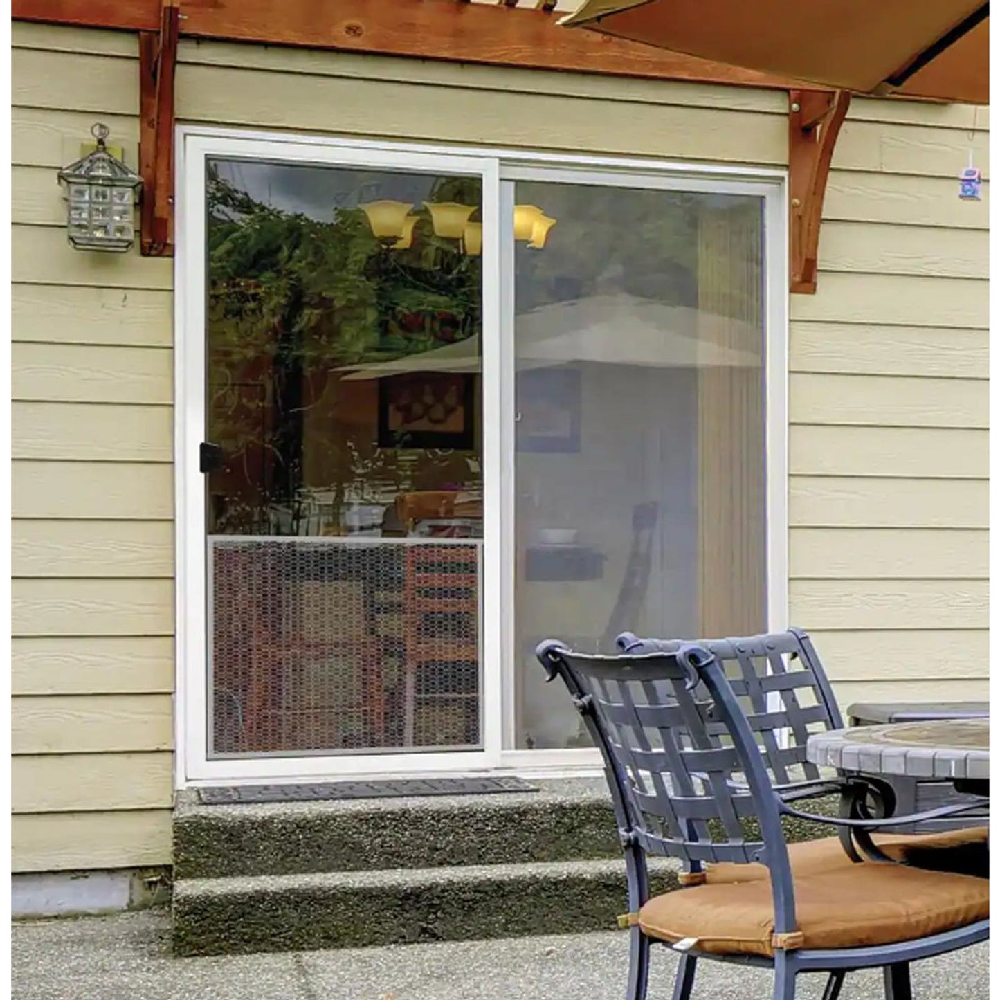 36 in. W x 30 in. H White Steel Pet Grille. Fits Most 36" Hinged & Patio Doors